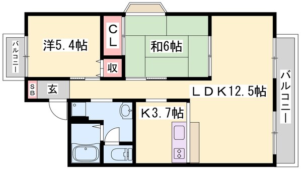 グリーンコーポ友沢の物件間取画像